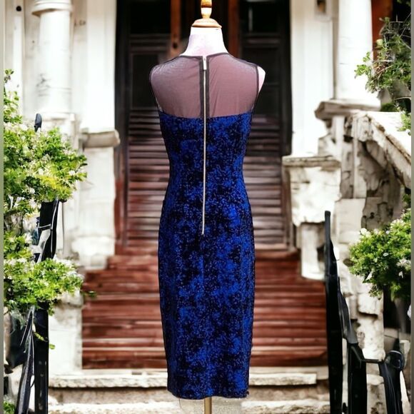 CALVIN KLEIN NWT WOMENS SIZE 4 DRESS KOBALT BLUE/BLACK - Picture 3 of 8